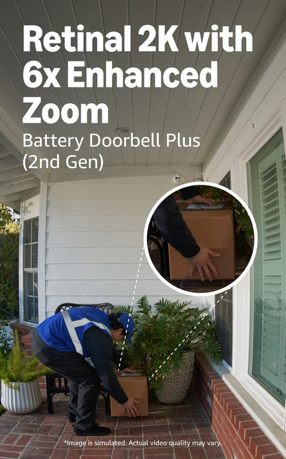 Ring Battery Doorbell Plus (newest model), Nickel Silver with Spotlight Cam Plus, Battery, White
