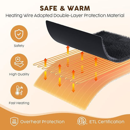 HYLEORY Heated Electric Blanket Full 72"x84" Soft Fleece & Flannel with 5 Heating Levels & 10 Hours Timer Auto Shutt Off, ETL Certified, Washable，Heated Blanket for Body-Dark Grey