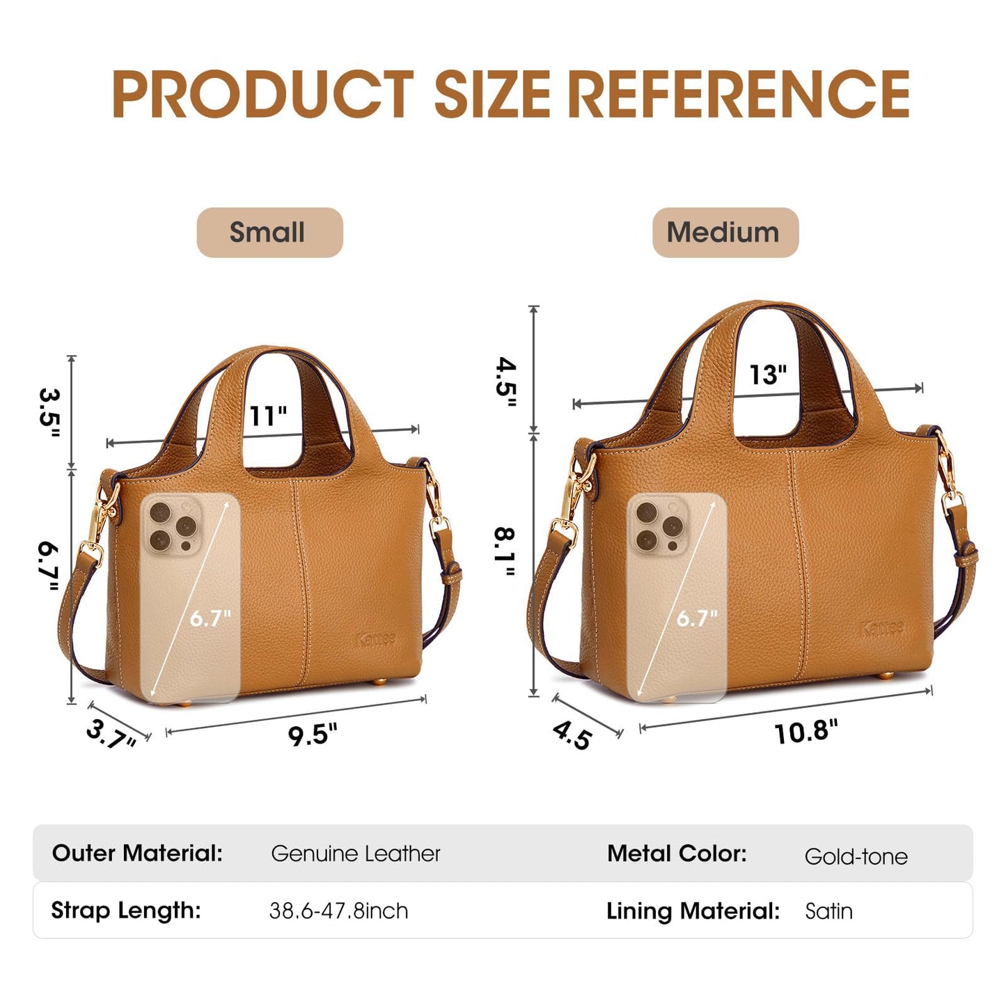 Kattee Leather Crossbody Bags for Women Cross Body Purses,Small Shoulder Tote Bag, Women's Satchel Handbags with Top Handle