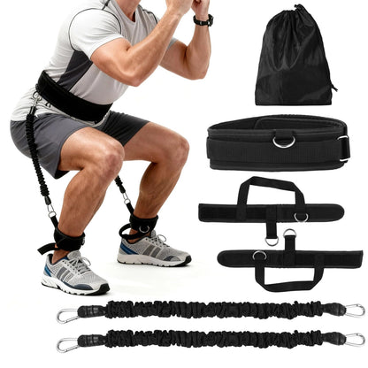 COSYOO Vertical Jump Trainer, Leg Strength Resistance Belt, Jump Training Equipment, Adjustable Leg Strength Training Belt for Basketball, Volleyball, Football, Tennis, Squat and Agility Workouts (C)