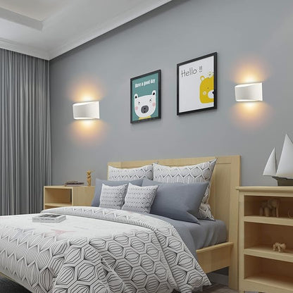 Lightess Modern LED Wall Sconce Light Dimmable 12W Up Down Wall Light for Bedroom Living Room, Warm White
