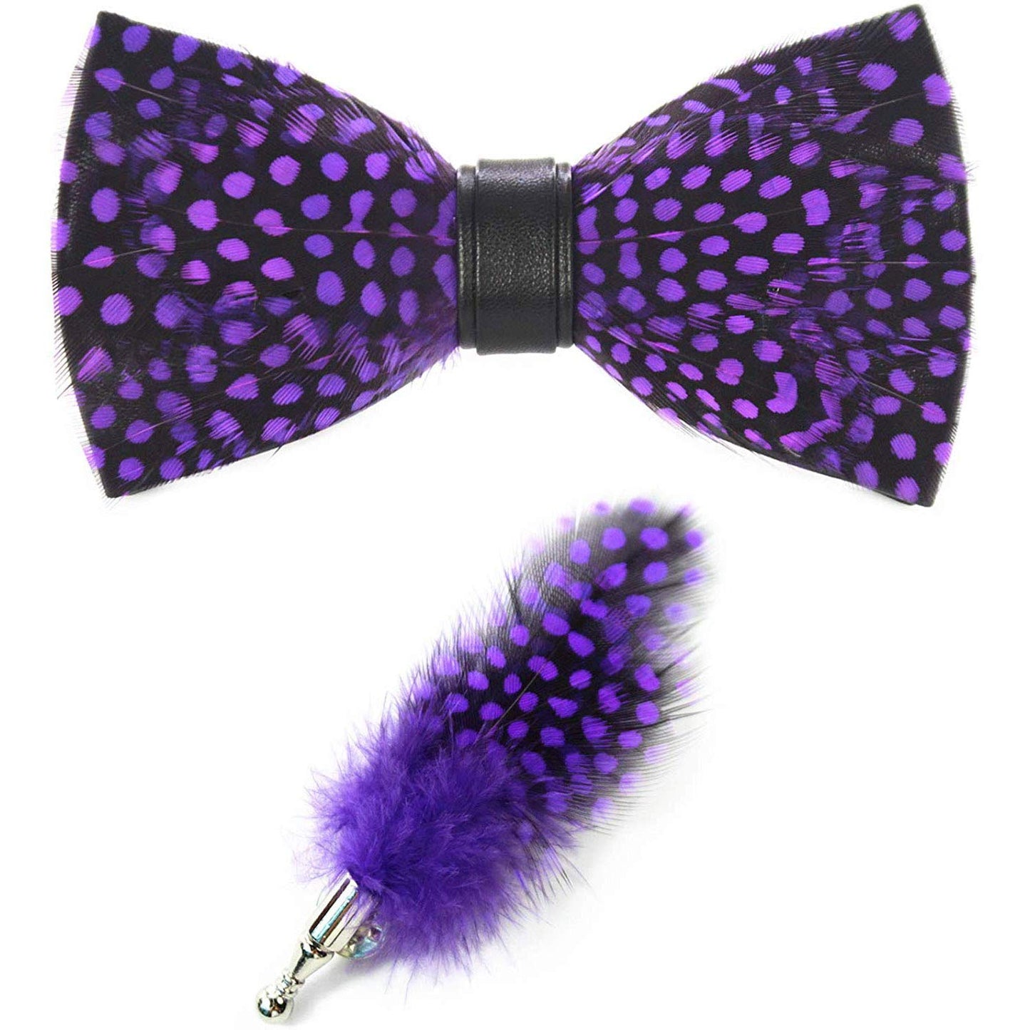 Feather Bow Tie Peacock Pre-tied Bow tie Brooch Sets Tuxedo Banquet Necktie