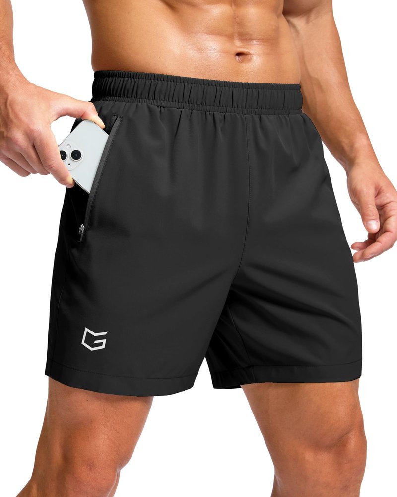 G Gradual Men's Athletic Running Shorts with Zipper Pockets Quick Dry 7"/ 5"/ 9" Workout Gym Shorts for Basketball Hiking(Mint Moment,9M)