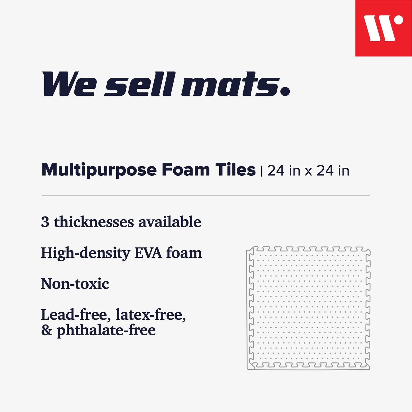 We Sell Mats 3/8 Inch Thick Multipurpose Exercise Floor Mat with EVA Foam, Interlocking Tiles, Anti-Fatigue for Home, or Gym, Hunter Green, 48 Sq Ft