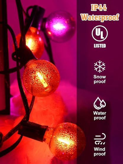25FT G40 LED Outdoor Halloween String Lights, Orange and Purple Halloween Decoration Lights with 25 Globe LED Bulbs, UL Listed Hanging String Lights for Holiday Porch Garden Patio