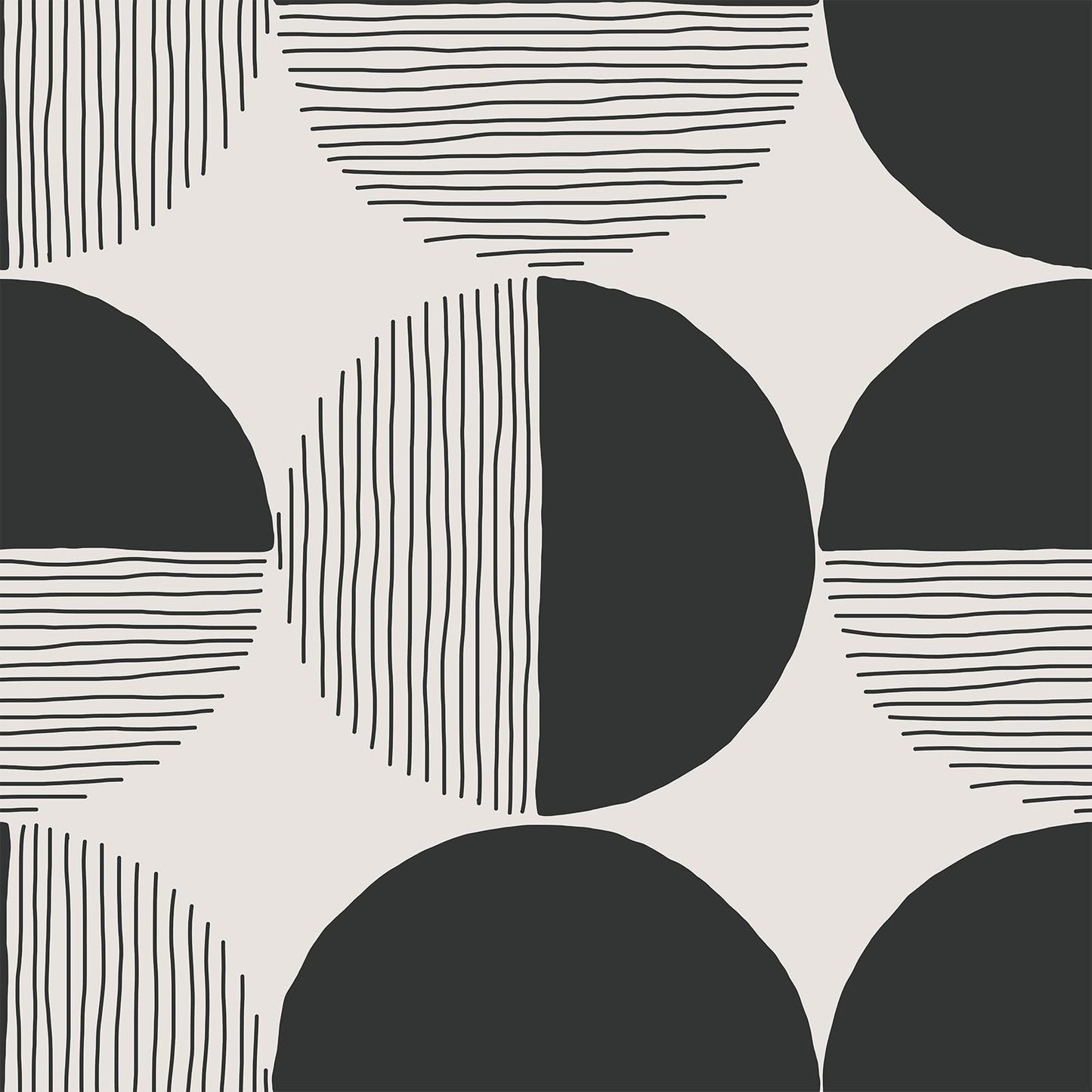 VEELIKE Abstract Circle Geometric Peel and Stick Wallpaper Modern Black Mid Century Wallpaper for Bedroom 17.7''x118'' Self Adhesive Geometric Wall Paper Removable Contact Paper for Cabinets Walls