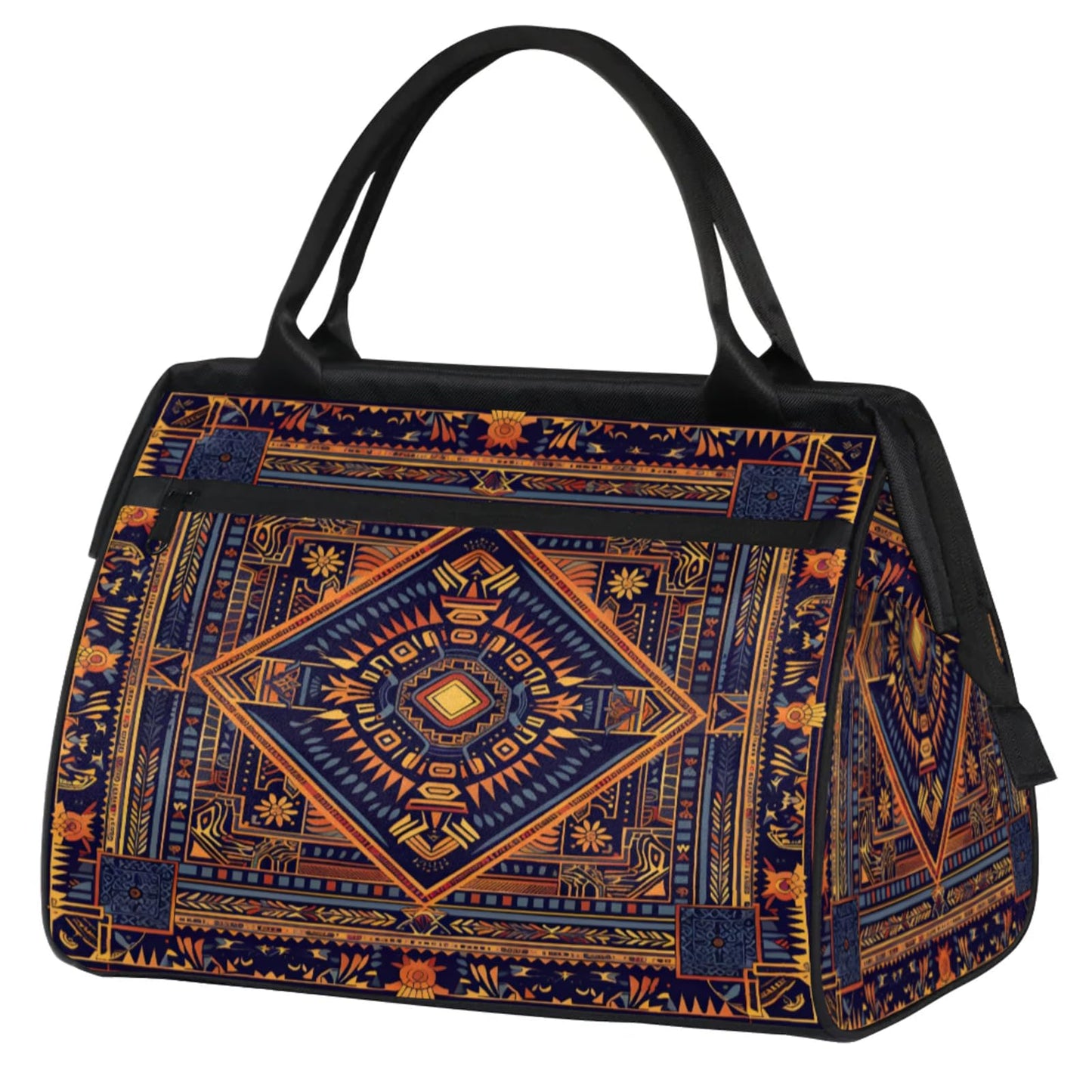 Carpet Flower Pattern Gym Bag for Women Men Travel Sports Duffel Bag with Trolley Sleeve Waterproof Sport Weekender Overnight Bags Carry On Tote Bags for Travel Gym Sport-17