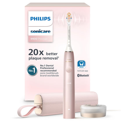 Philips Sonicare DiamondClean 9900 Prestige Electric Toothbrush - with SenseIQ Technology and Advanced AI App, 5 Brushing Modes, 3 Intensity Levels, Charging Travel Case,Midnight Blue, Model HX9990/12