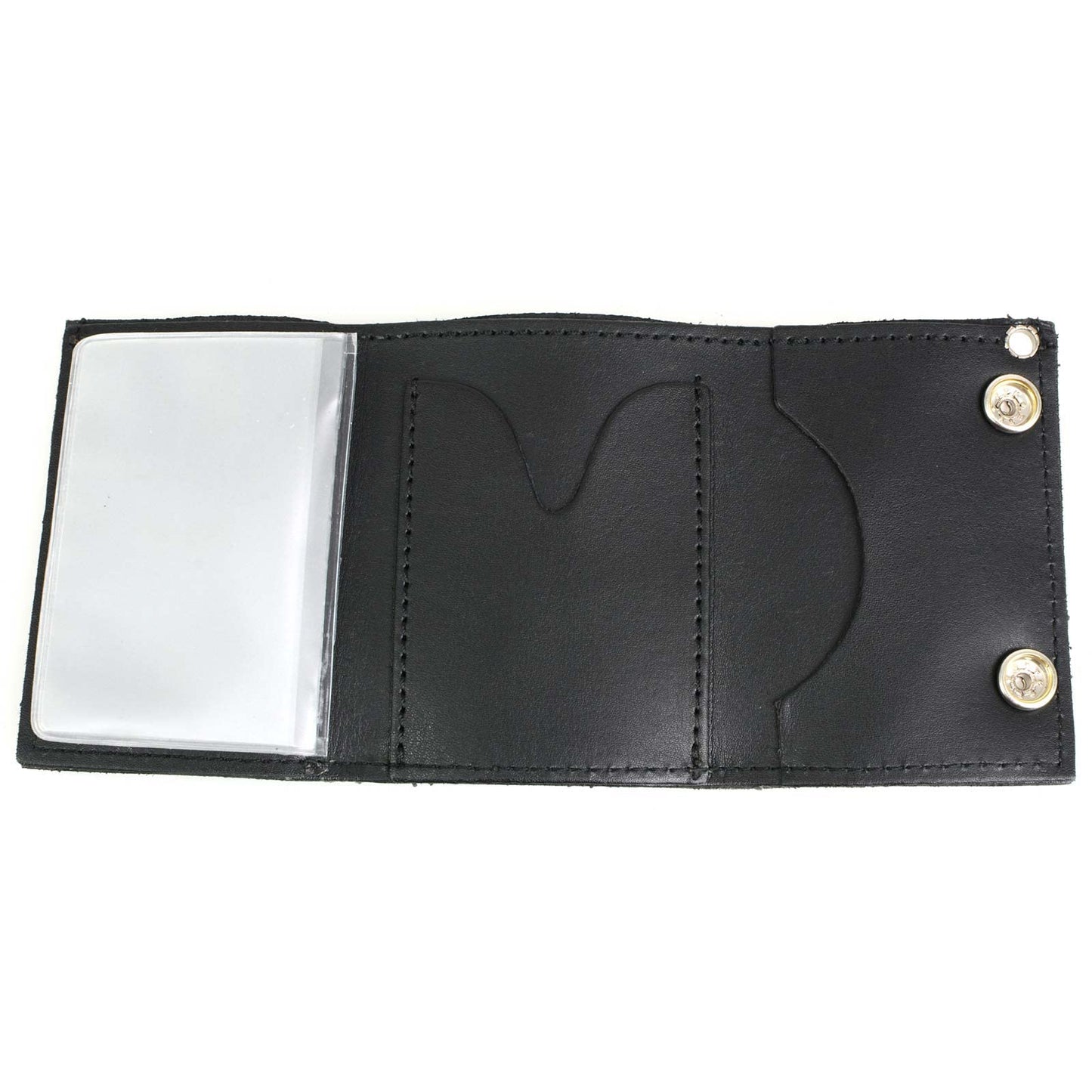 Milwaukee Leather MLW7840 Men's 4” Black Leather Biker Wallet - Tri-Fold Anti - Theft Stainless Steel Chain w/Skeleton Finger - One Size