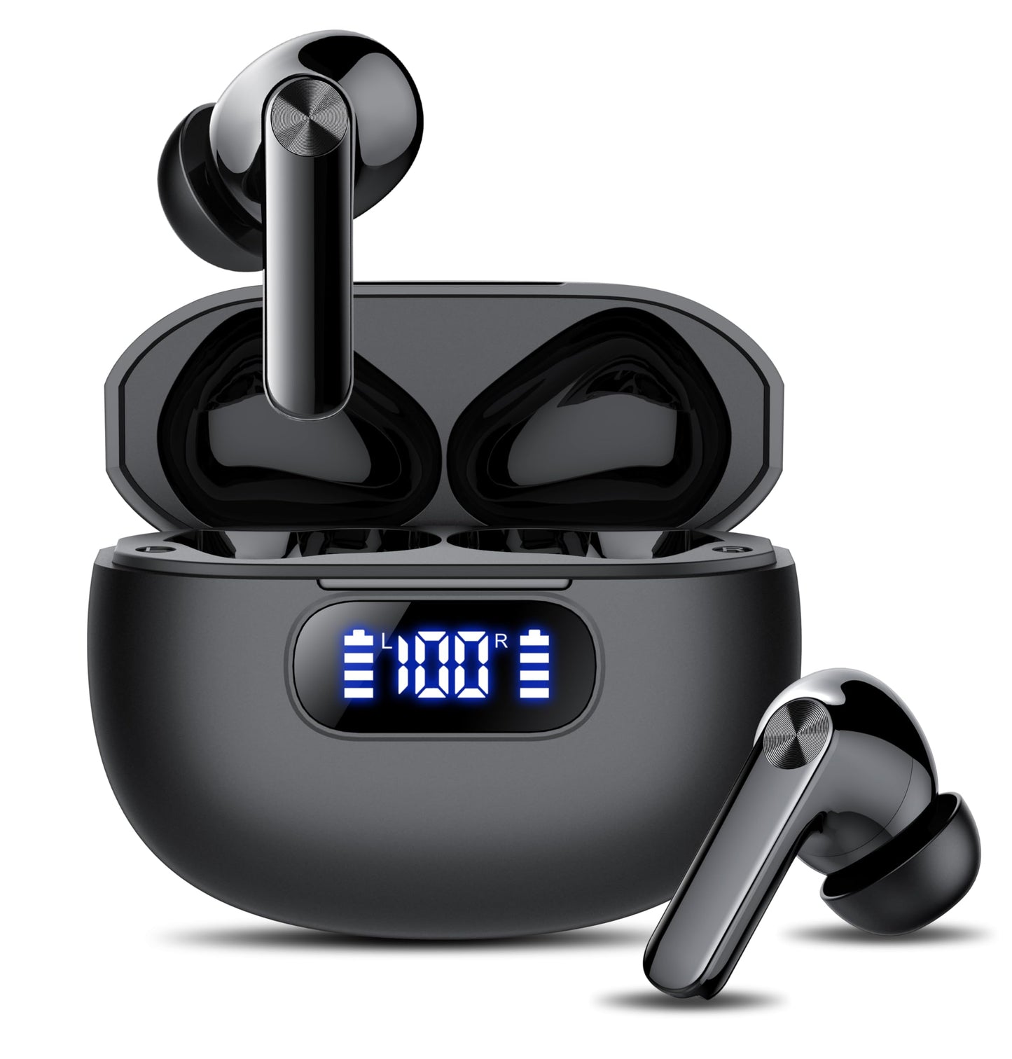 Wireless Earbuds, Bluetooth 5.3 Headphones LED Power Display, 2025 New Wireless Earphones, 4 ENC Noise Cancelling Mic, HiFi Stereo, 48H Playtime Mini Case IP7 Waterproof for Sport Walk