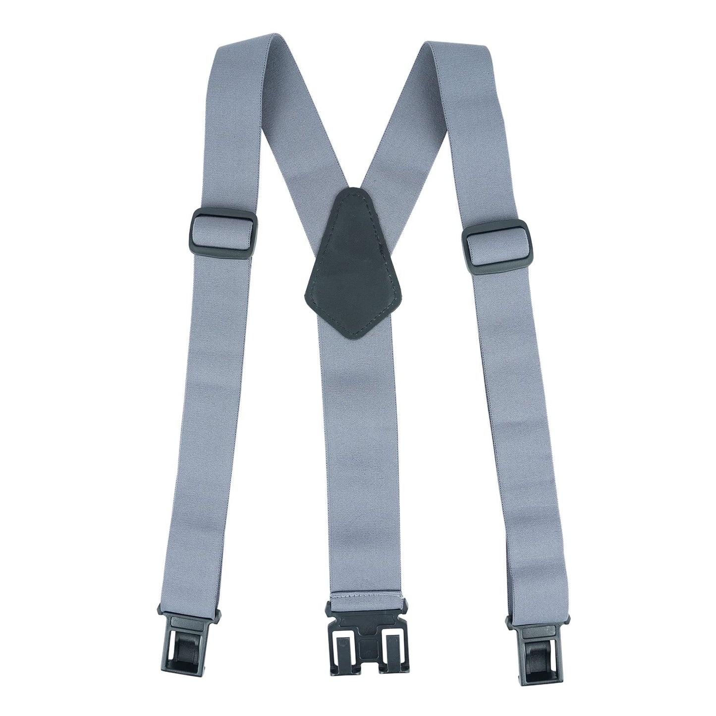 KUNN Men's 1.5 inch Adjustable Y Back Suspender,Elastic Hook End Suspenders,Grey
