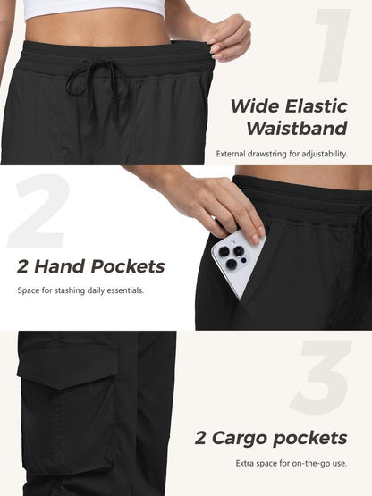 Tapata Womens 28/31/34 Inseam Lightweight Cargo Dance Studio Pants Ruched Petite/Regular/Tall Joggers for Workout Casual