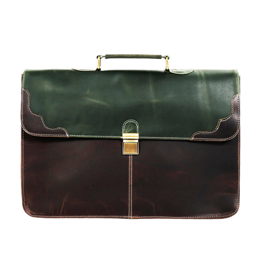 The Tannery Full Grain Genuine Leather Laptop Briefcase For Men & Women, Handcrafted Satchel For Work Crossbody Messenger Bag With Reinforced Strap Everyday Use, Best Gift For Father's Day (14 Inches)