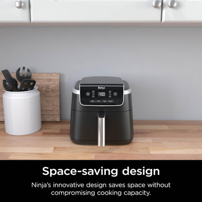 Ninja | Air Fryer | 4 QT Capacity | 4-in1 Roast, Crisp, Roast, Reheats, & Dehydrates | Dishwasher Safe Parts | Includes 20 Easy & Healthy Recipes | Compact | Grey | AF101