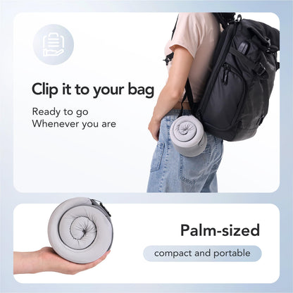 Travel Pillow, 100% Pure Memory Foam Travel Neck Pillow Airplane Neck Support Ergonomic Design for Traveling Suitable for Airplanes,Offices and Cars-Grey