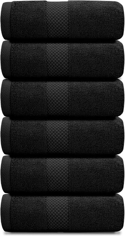 White Classic Luxury Black Hand Towels