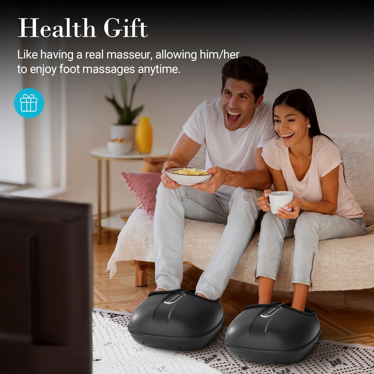 Foot Massager FSA Eligible HSA, Feet Massager with Heat for Plantar Fasciitis Relief, 5 Levels Compression & Vibration Massage for Neuropathy, Christmas Gifts for Women Men, Fits Up to 13"