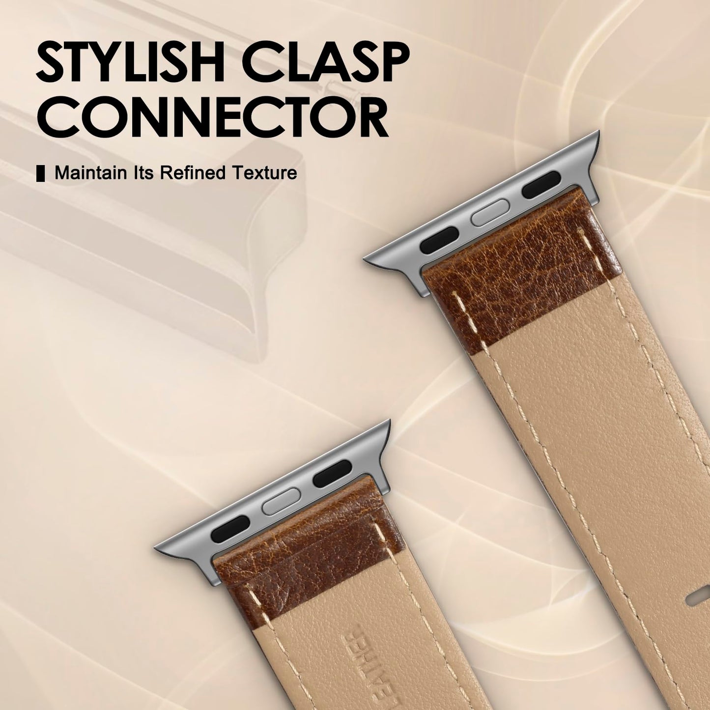 SWEES Leather Band Compatible with Apple Watch Bands 46mm 45mm 44mm 42mm (Series 1/2/3) Men Women, Vintage Genuine Leather Replacement Wristband for iWatch Series 10 9 8 7 6 5 4 3 2 1 SE Brown