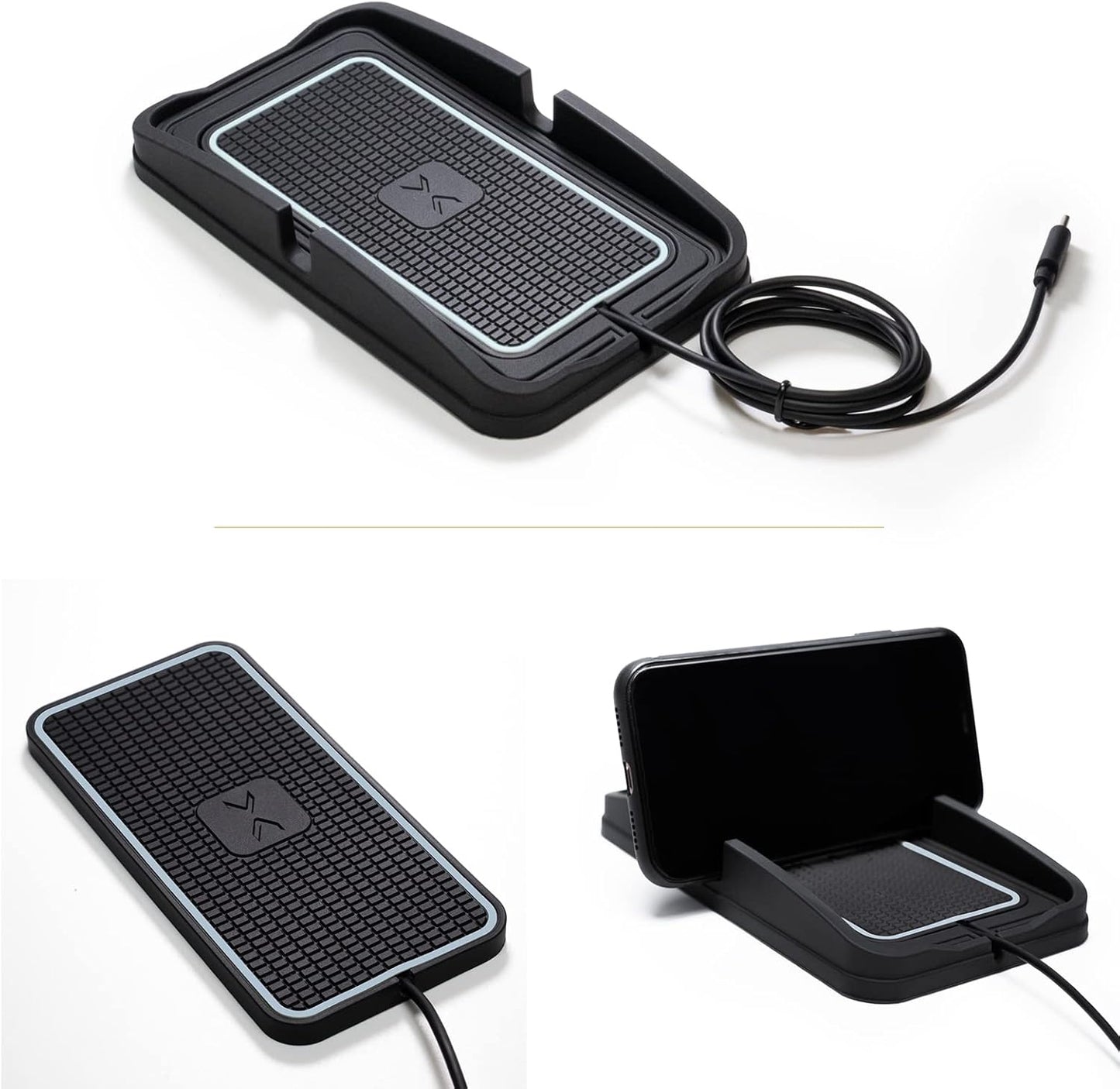 Wireless Charger Car Fast Charging pad,POLMXS 15W Wireless Phone Charger Cell Phone Cordless Flat Charging mat Compatible with iPhone 11/12/12/14/15 Galaxy S21/S22/S23/24 NOTE10(XP01)