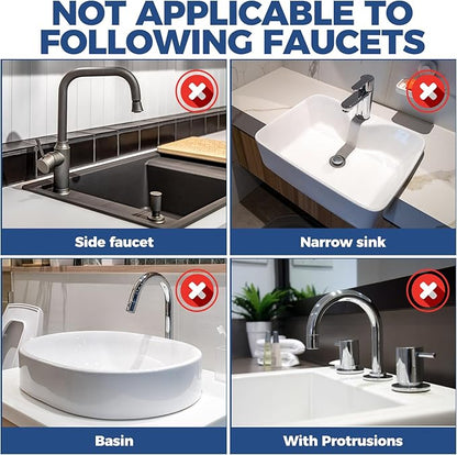 BFONS XL Silicone Faucet Handle Drip Catcher Tray, 18.1in x 5.7in x 0.79in