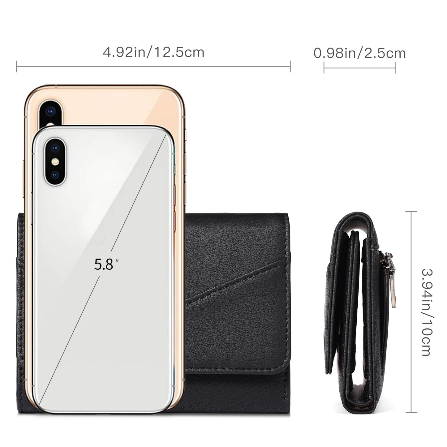 GAEKEAO Small Wallets for Women Leather RFID Blocking Trifold Ladies Wallets Credit Card Holder with Zipper Coin Pocket