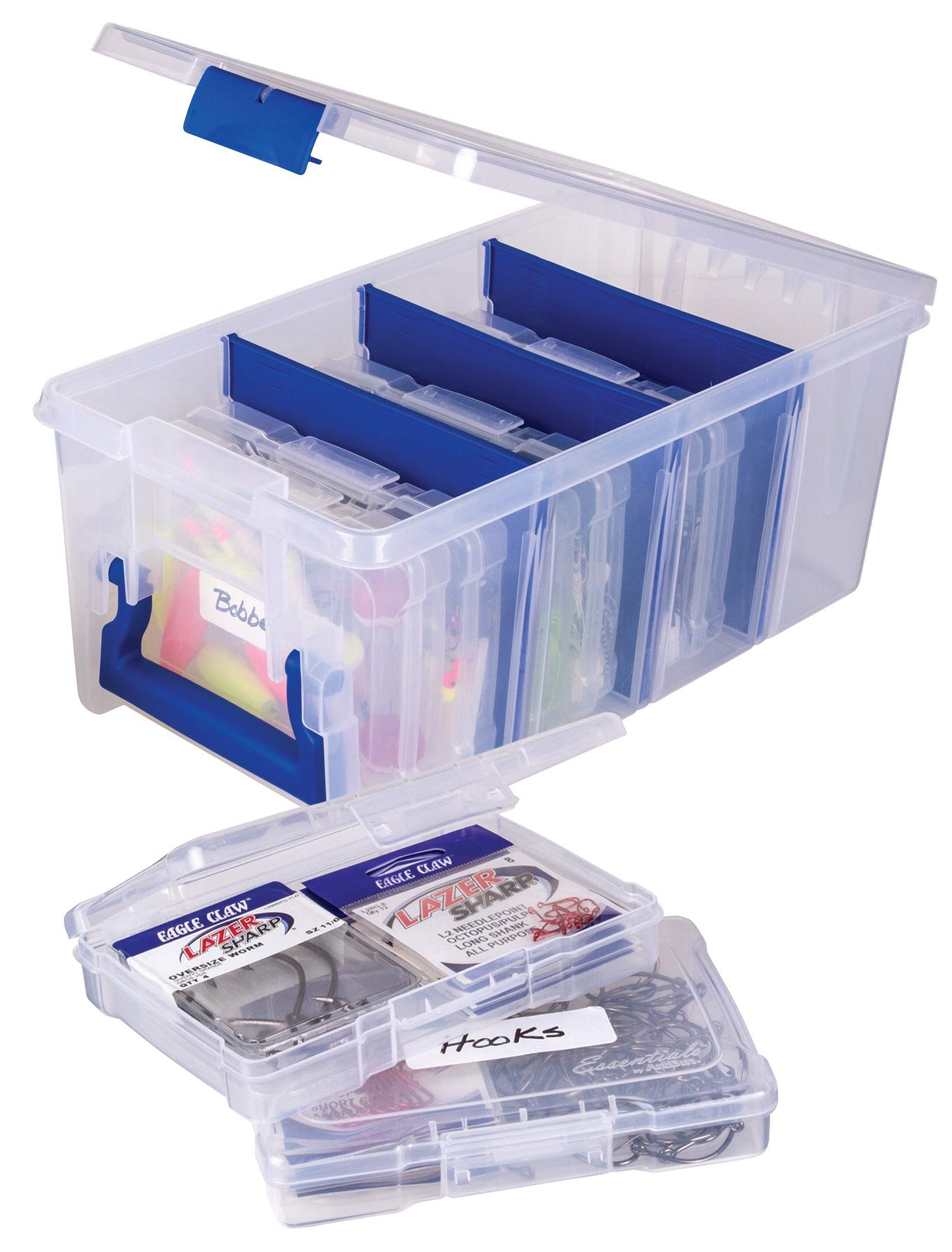 Flambeau Outdoors 4510FB Terminal Tackle File Satchel, 8 Bulk Boxes for Packaged Tackle, Clear