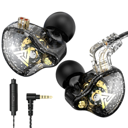 HJX QKZ AK6 Pro Wired IEM for Gaming Earbuds with MIC, in Ear Monitor Headphones, Deep Bass Sound, 1DD 11mm Dynamic Driver, IEM for Music Video Calling (Black)