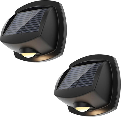 SOLPEX Solar Lights Outdoor Waterproof IP65, Solar Stair Lights Outdoor for Fence, Deck, Step, Dual Color LED 3 Lighting Modes House Wall Light for Porch, Backyard, Fence, Garden Decor-2 Pack