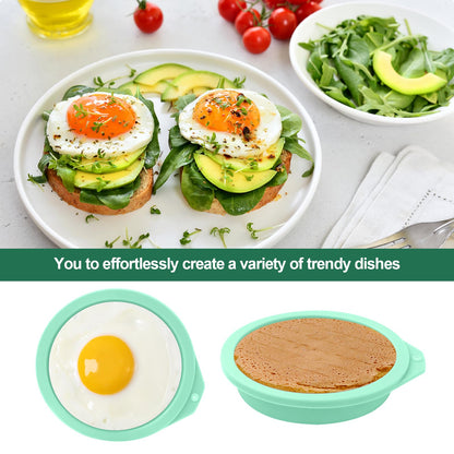 4 Pcs Air Fryer Egg Molds, Silicone Non-Stick Muffin & Toast Maker, Reusable Baking Cups Lids for Quick Cooking, Easy to Clean Air Fryer Accessories