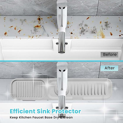 Daily Treasures 45 x 10 cm Splash Sink Guard, Narrow Rim Design Silicone Faucet