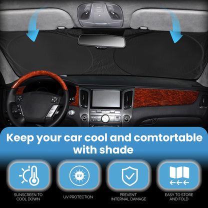 Custom Windshield Sunshade for Audi A4 A5 & S5 RS5 2018-2022 2023 2024 2025 Front Window Shades Cover for Windshield Sun Visor Screen Protector 210T Reflective Blocks UV Rays Cool Car Accessories