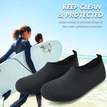 Water Shoes for Women Men Quick-Dry Aqua Socks Swim Beach Barefoot Yoga Exercise Wear Sport Accessories Pool Black-40/41, US 9-10 Women/7.5-8.5 Men