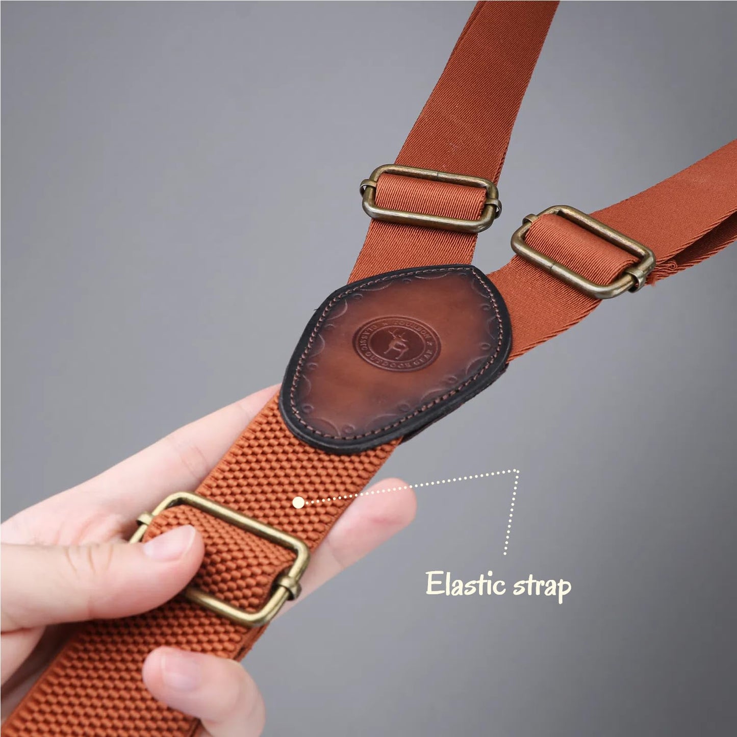 Tourbon Men's Y Back Suspenders - 1.4 Inch Elastic Adjustable Straps with 3 Metal Snap Hooks, Heavy Duty Western Braces for Jeans, Pants & Formal Wear