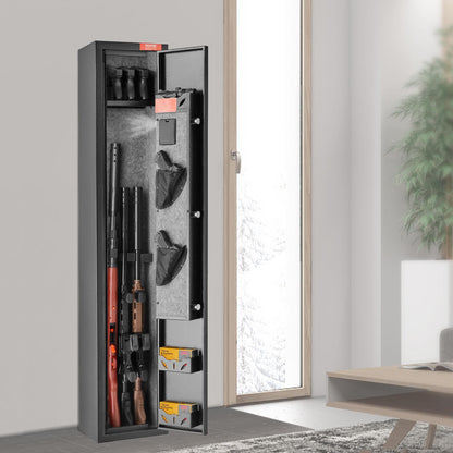 VEVOR 2 Rifles Gun Safe, Rifle Safe with Lock & Digital Keypad, Quick Access Gun Storage Cabinet with Removable Shelf, Pistol Rack, Rifle Cabinet for Home Rifle and Pistols