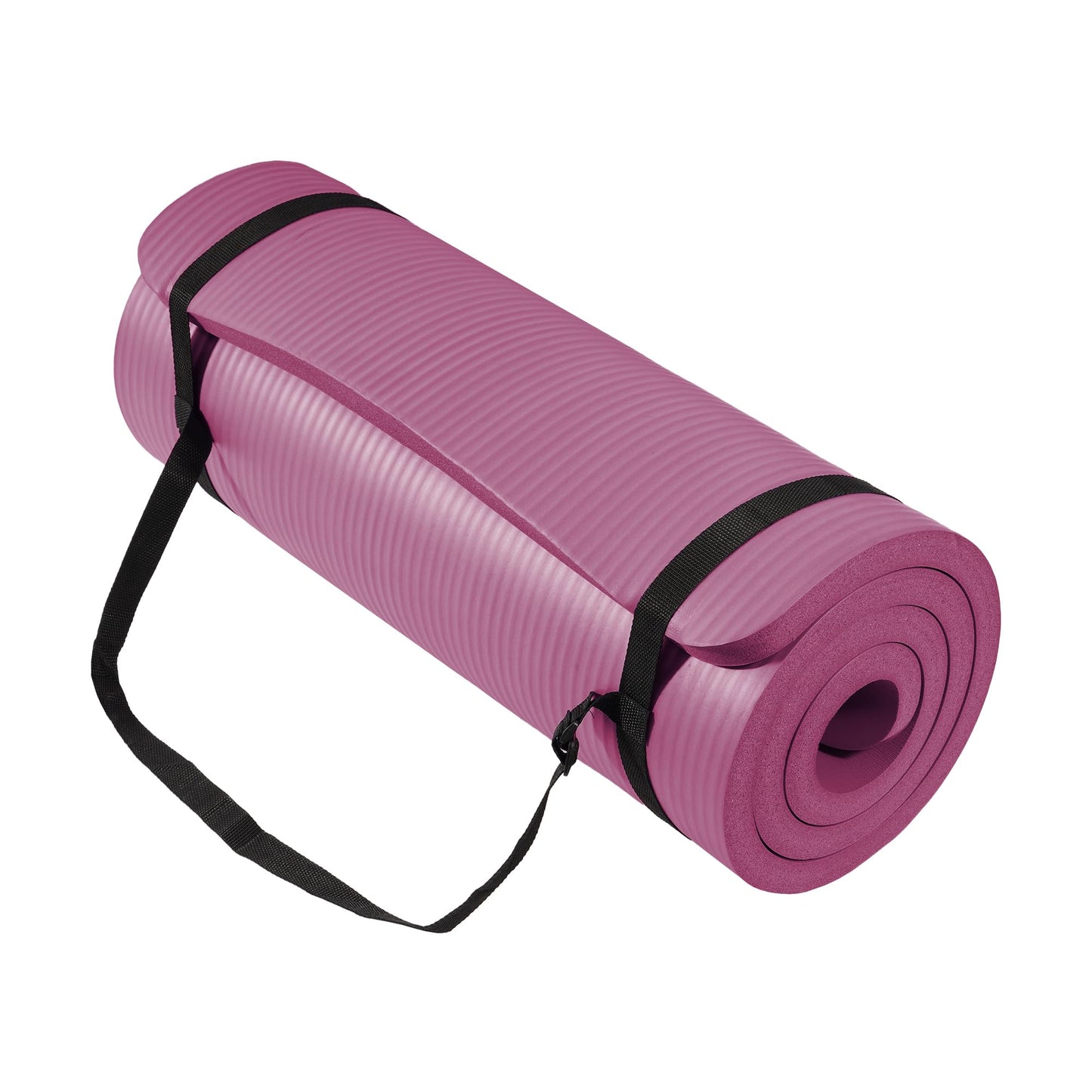Fitvids Yoga Mat 1-Inch Extra Thick High-Density Exercise Mat with Non-Slip Surface & Carry Strap for Men & Women Tear-Resistant Pilates Workout Mat for Home Gym, Floor Fitness