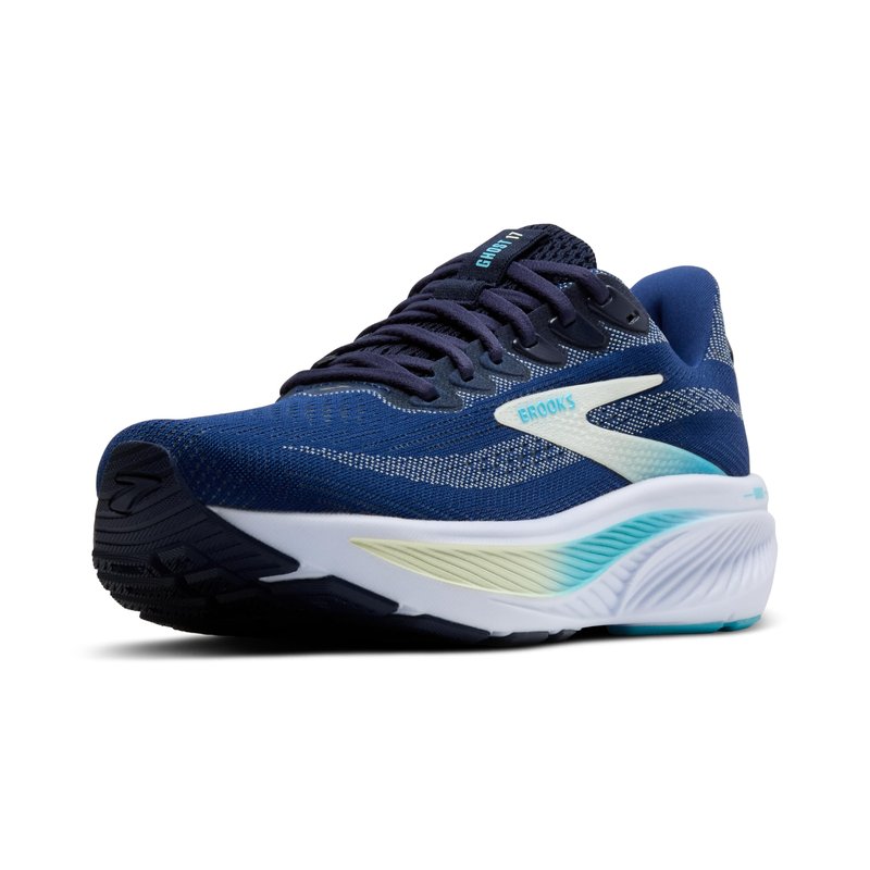Brooks Women’s Ghost 17 Neutral Running Shoe - Navy/Green/Turquoise - 8.5 Medium