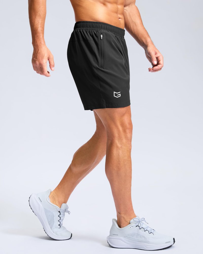 G Gradual Men's Athletic Running Shorts with Zipper Pockets Quick Dry 7"/ 5"/ 9" Workout Gym Shorts for Basketball Hiking(Mint Moment,5XL)