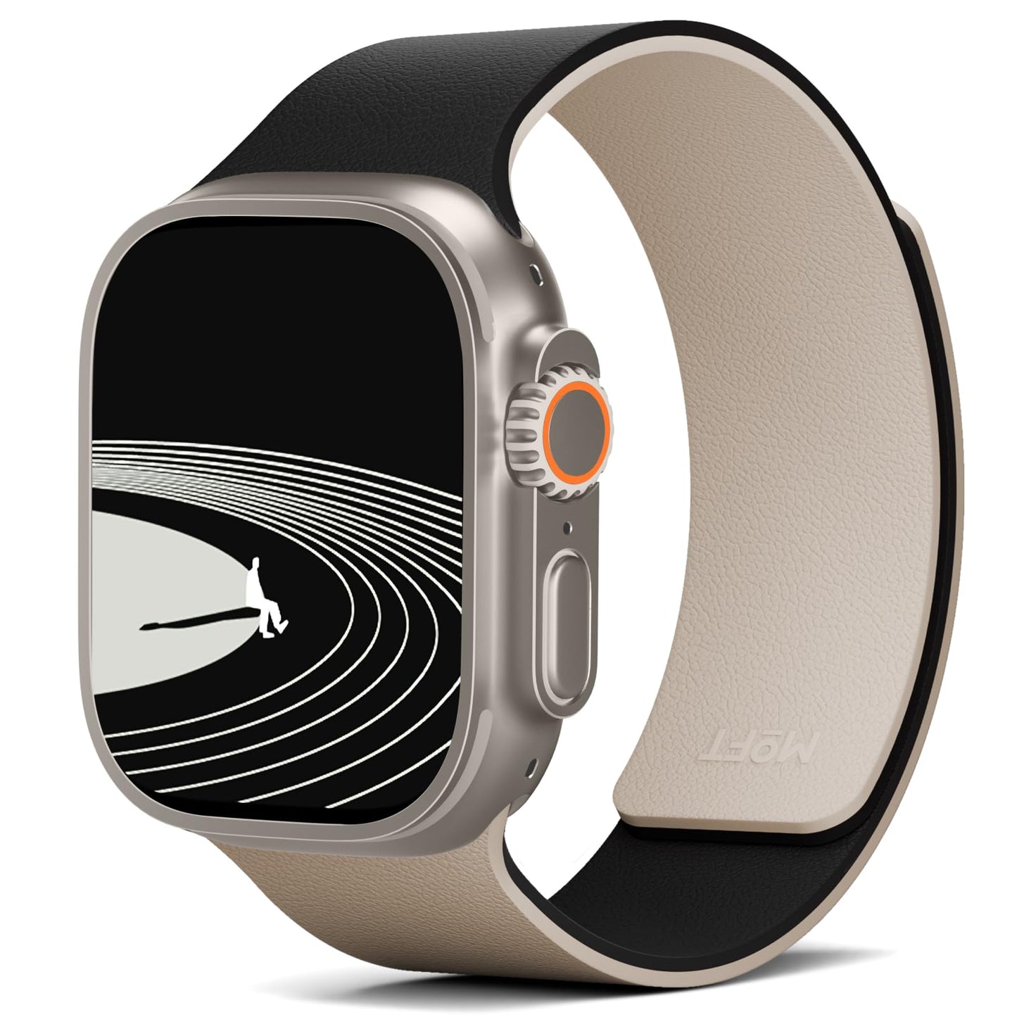 MOFT Snap Duo Watch Bands Compatible with Apple Watch,Quick Magnetic Wear,Duo-Color&Soft Silicone,iWatch Bands for Ultra 3/2/1,Series 11/10/9/8/7/SE/6/5/4/3/2/1, 42/44/45/46/49mm,Vast Black x Stardust
