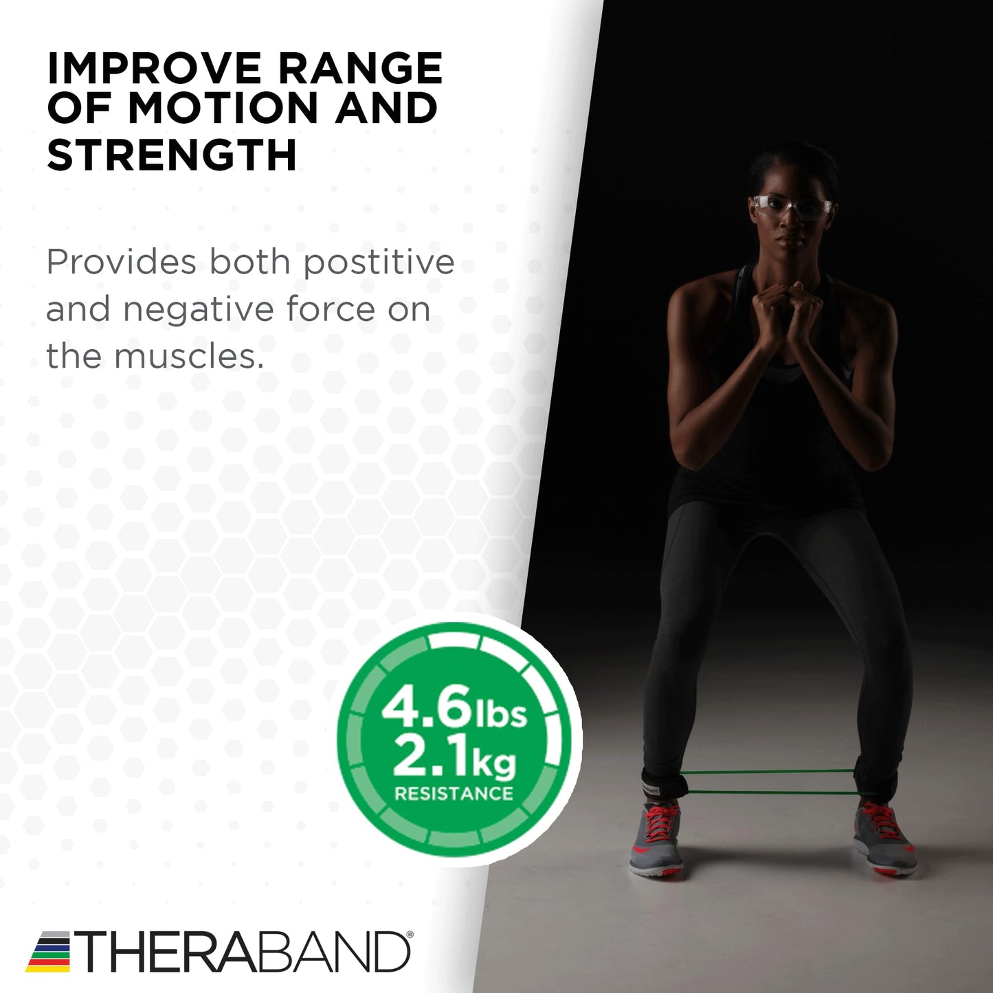 THERABAND Resistance Tubes, Professional Latex Elastic Tubing For Physical Therapy, Lower Pilates, At-Home Workouts, & Rehab, 12 Inch With Padded Cuffs, Green, Heavy, Level 3