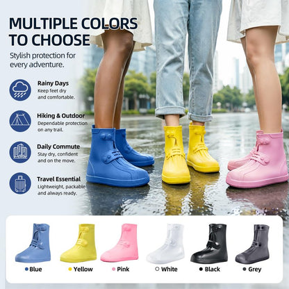 Waterproof Shoe Covers Non-Slip Rain Shoe Covers Reusable Silicone Shoes Covers For Rain Resistant Rain Boots For Men Women Outdoor Overshoes Protection