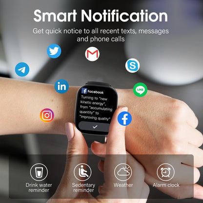 1.91" HD Screen Smartwatch for Men Women(Answer/Make Call), Fitness Watch with Heart Rate/Sleep Monitor/Steps Monitor, IP68 Waterproof Activity Trackers, Black