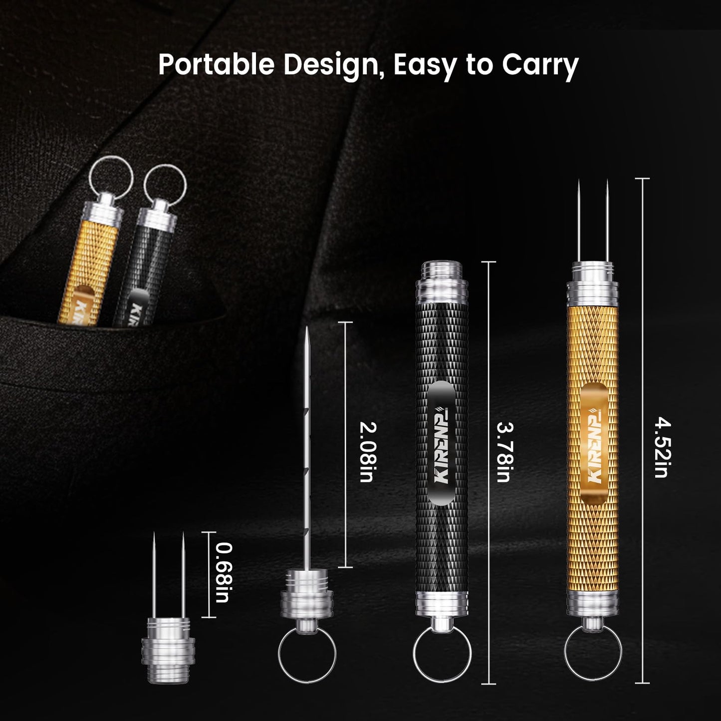 2-Pack Cigar Draw Enhancer Tool, Cigar Poker & Cigar Nubber 2-in-1, Practical Cigar Accessories with Key Ring for All Cigars
