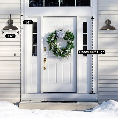 14in Dome Outdoor Gooseneck Lights for Barn, Dark Bronze Exterior Farmhouse Light Fixture with Wall Mount, Outside Goose Neck Wall Sconce for Patio, Porch, Entryway