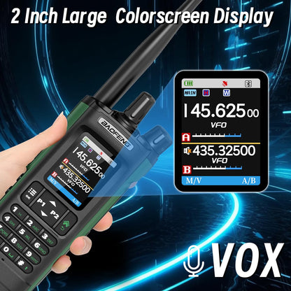 BAOFENG UV-32 Radio Ham Radio Handheld 10W Long Range Rechargeable NOAA Weather Receiver 5RM K5 Tactical Two Way Radio Walkie Talkie for Adults with GPS,USB-C Charging for Hunting Survival Gear,2Pack
