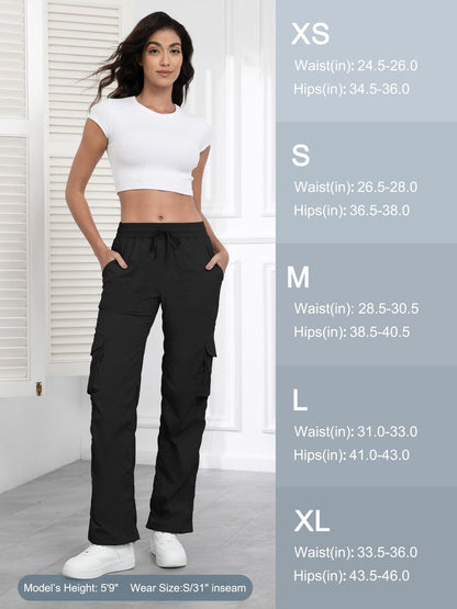 Tapata Womens 28/31/34 Inseam Lightweight Cargo Dance Studio Pants Ruched Petite/Regular/Tall Joggers for Workout Casual