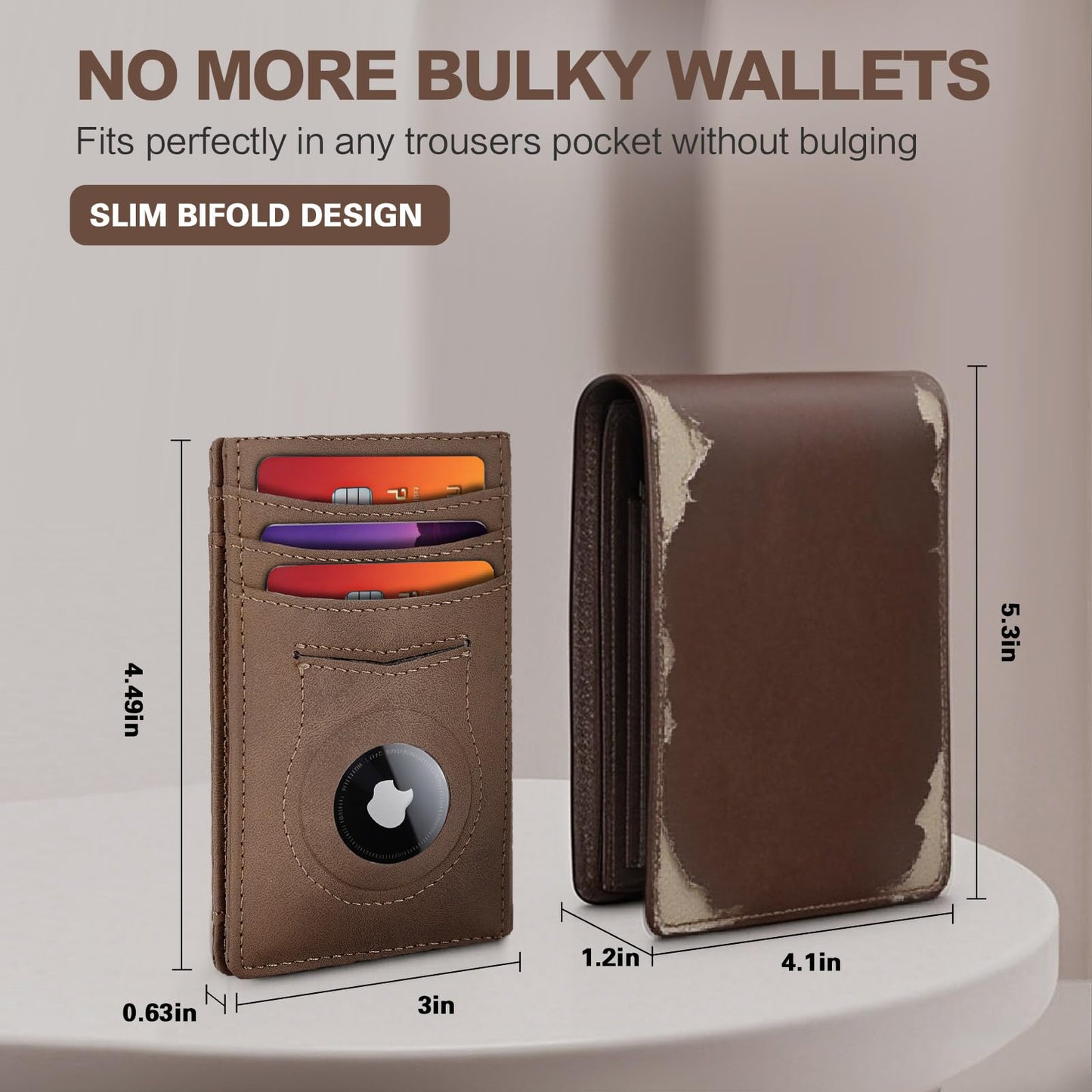 Slim Wallet for Men,RFID Blocking Bifold Credit Card Holder,Thin Minimalist Front Pocket Men's Leather Wallet,Smart Security Carbon Fiber,Small Compact Wallet with Money Clip,Birthday Gift for Men