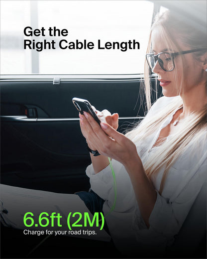 Belkin USB-C to USB-C Cable Fast Charging Cable (2M/6.6ft) for iPhone 16, iPhone 16 Pro, iPhone 16 Pro Max, Galaxy S25, S24, Note, Pixel, iPad Pro, Nintendo Switch 2, Carplay & More - Black