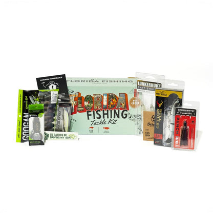 Mystery Tackle Box Florida Elite Fishing Kit – 7-9 Freshwater & Inshore Saltwater Baits for Bass, Snook, Redfish & More – Includes Exclusive Florida Decal