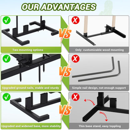 Shooting Target Stand Set, Adjustable Shooting Target Stand with 10pcs Paper Targets, Two Mounting Options for Outdoors, Stable Paper Holder with Metal Poles and Ground Nails (Black)