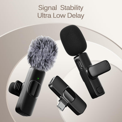 Professional Wireless Lavalier Lapel Microphone for iPhone, iPad, mini Video Recording Mic forInterview Video Podcast Vlog YouTube&Livestream, Noise Reduction, Plug &Play